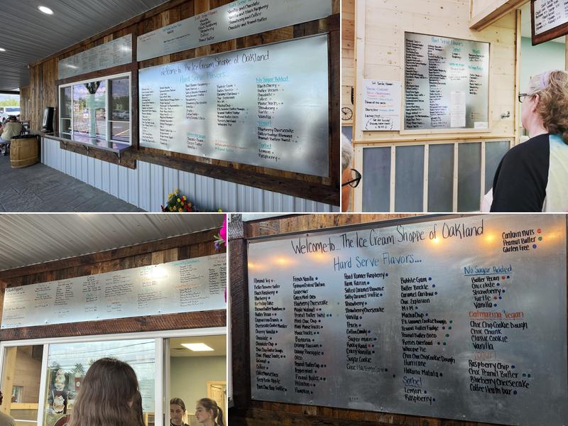 The Ice Cream Shoppe of Oakland Menu