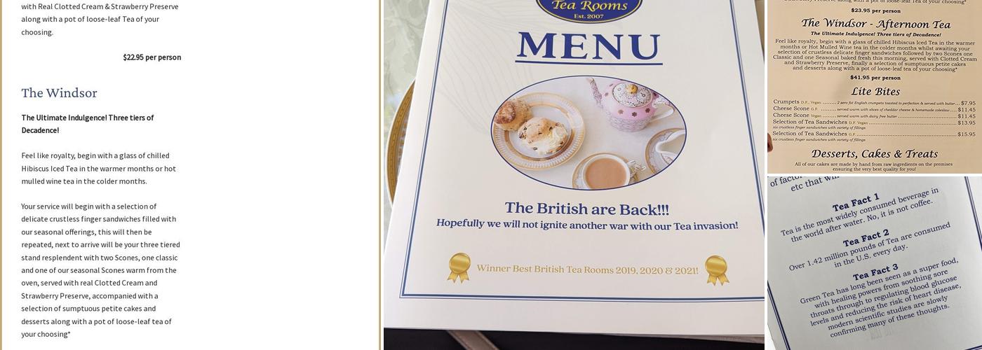 Shellys Tea Rooms Menu