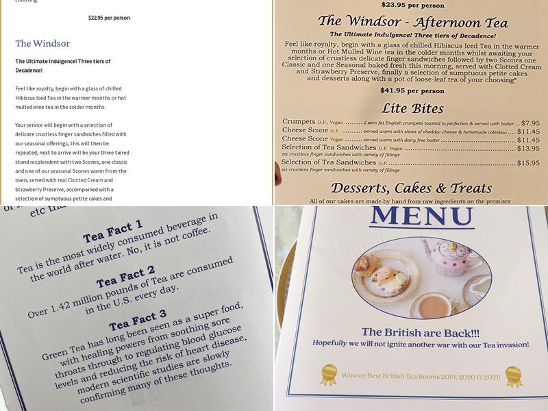 Shellys Tea Rooms Menu