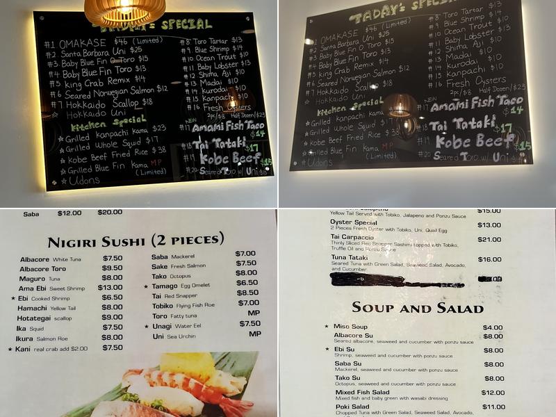 Amami Sushi Fremont Menu