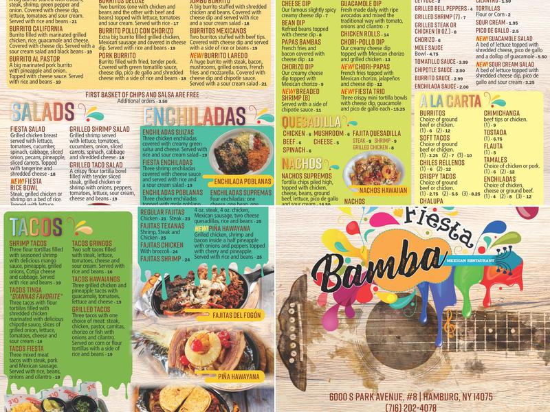 Fiesta Bamba Menu