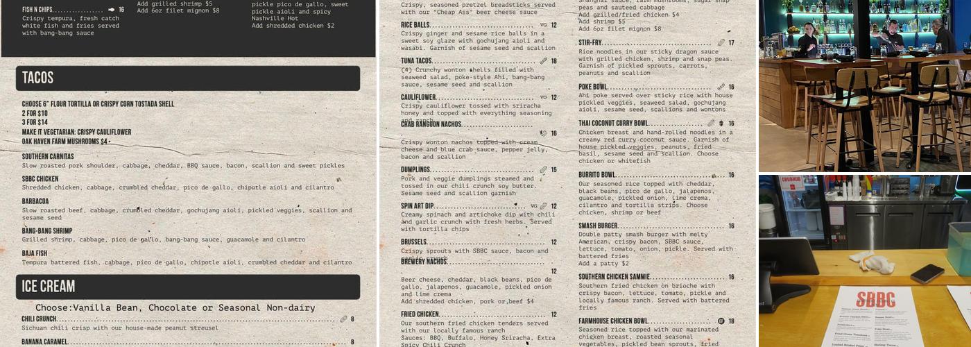 Craft Modern Kitchen @ Stonebridge Brewing Co Menu