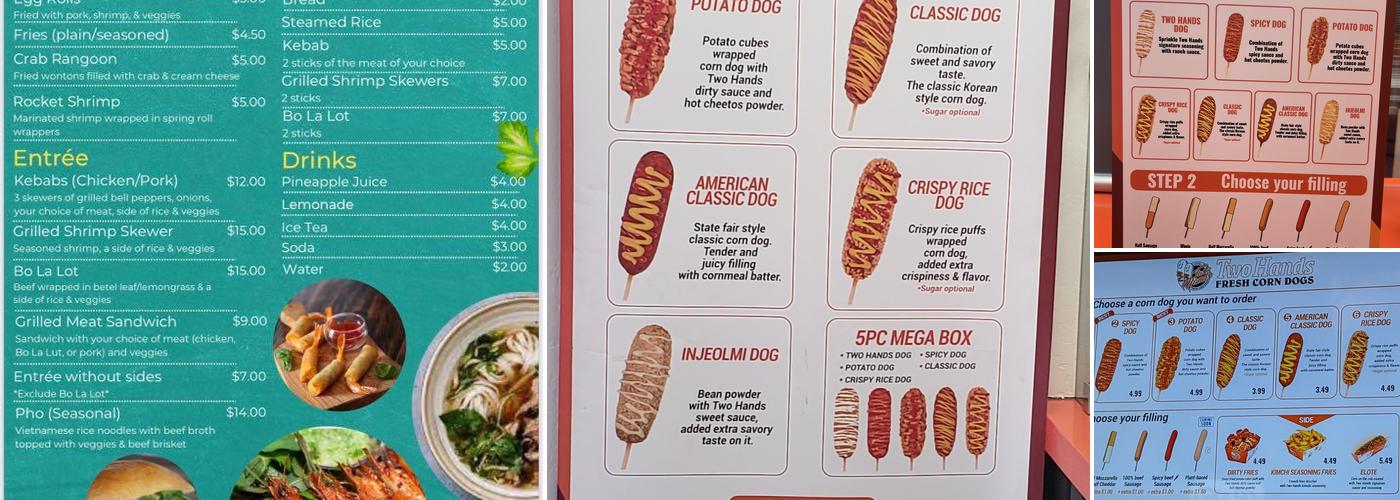 Two Hands Corn Dogs Menu