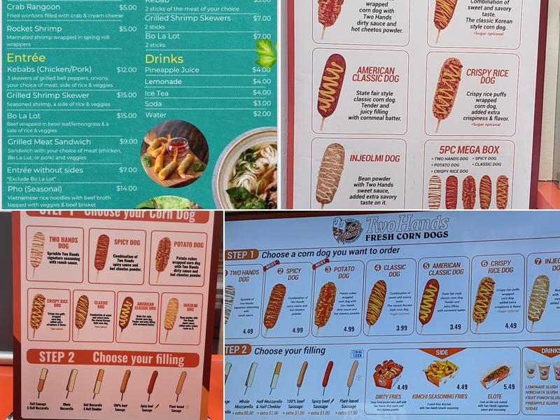 Two Hands Corn Dogs Menu