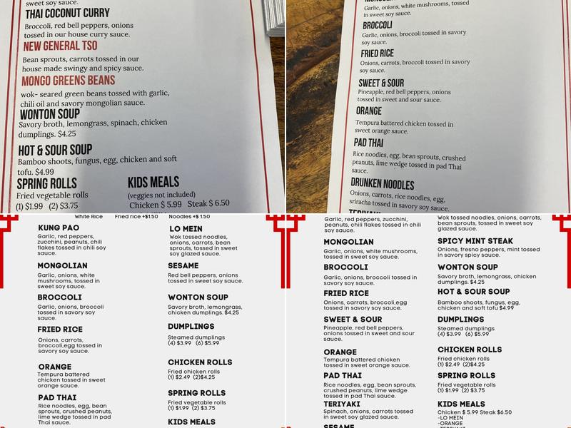 LaPana Asian Cuisine Menu