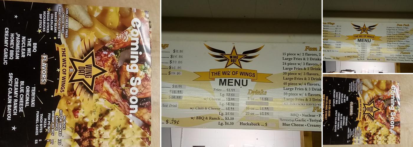 Wing Dat Menu