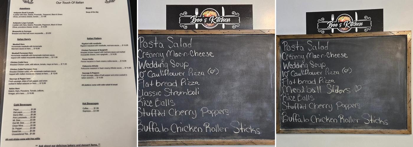 Boo's Kitchen Menu