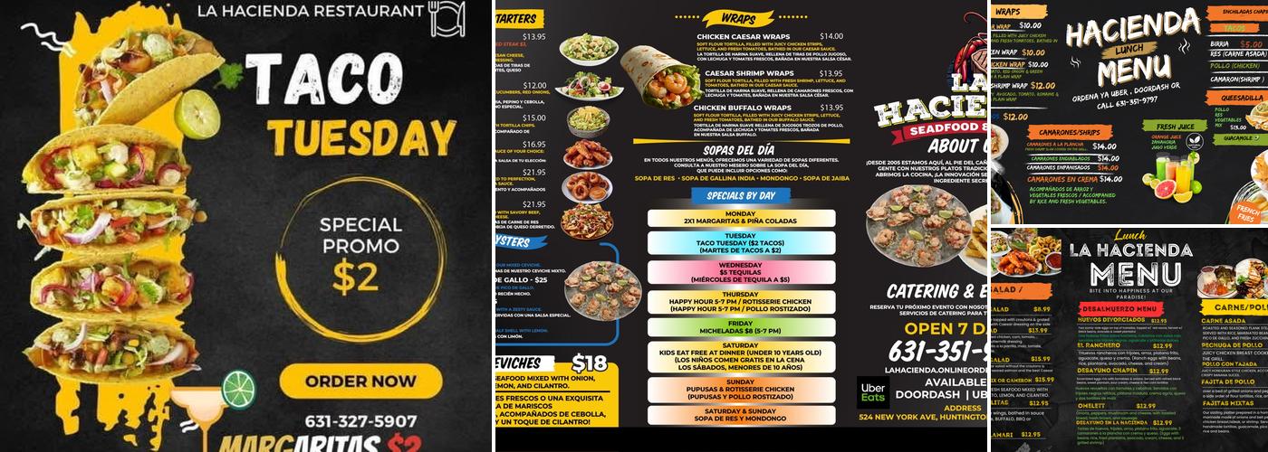 J & J a La Hacienda Restaurant Huntington Menu