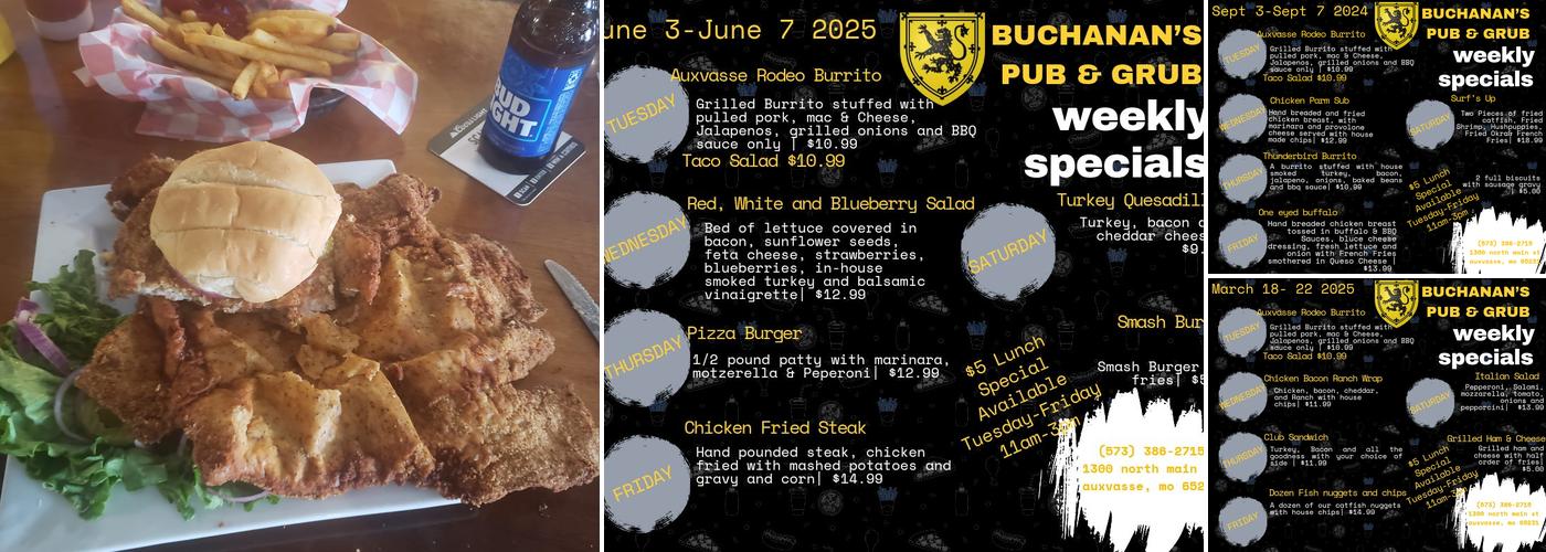 Buchanan's Pub & Grub Menu