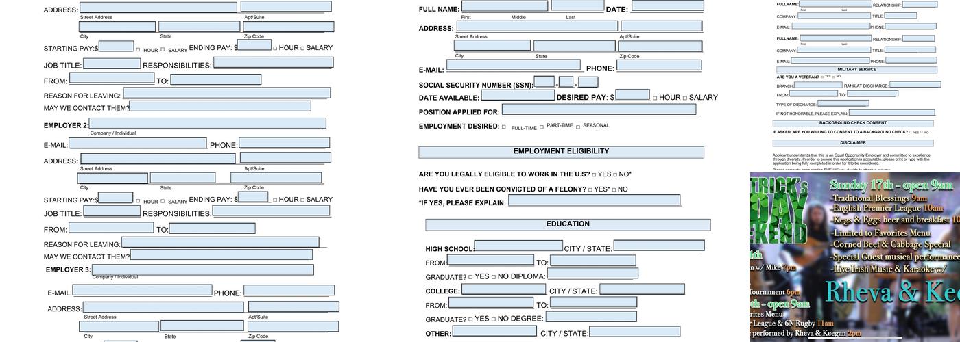 Mulligan's Irish Pub Menu