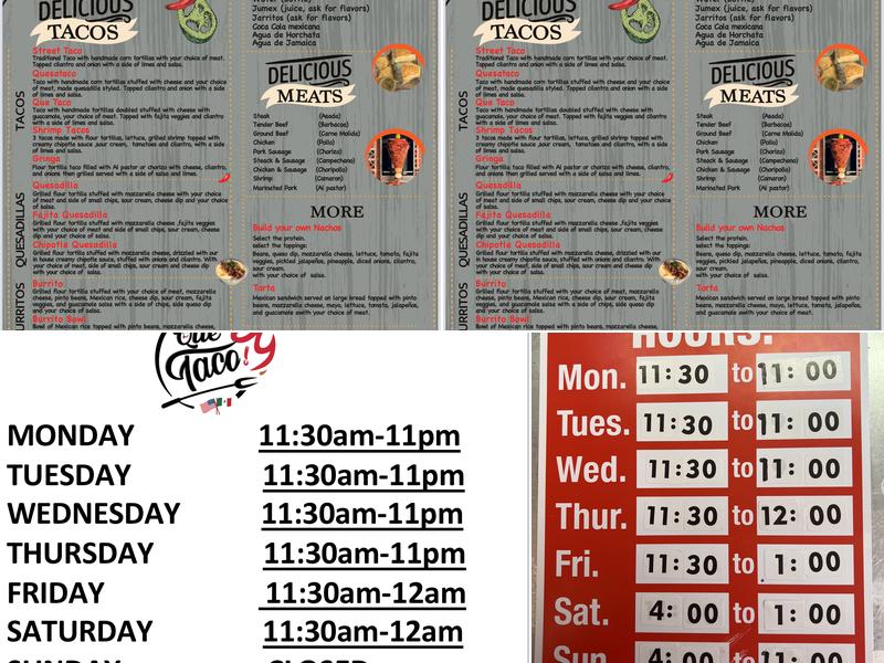 Que Taco Menu