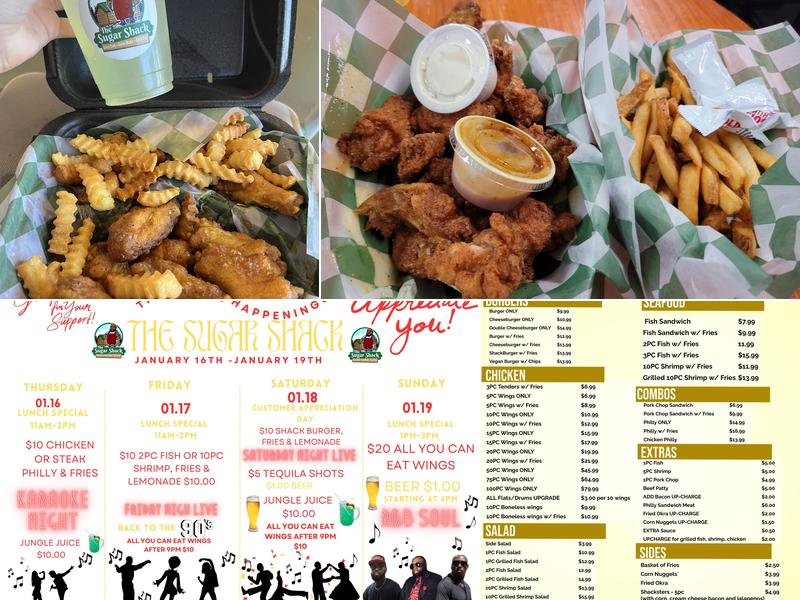 The Sugar Shack Menu