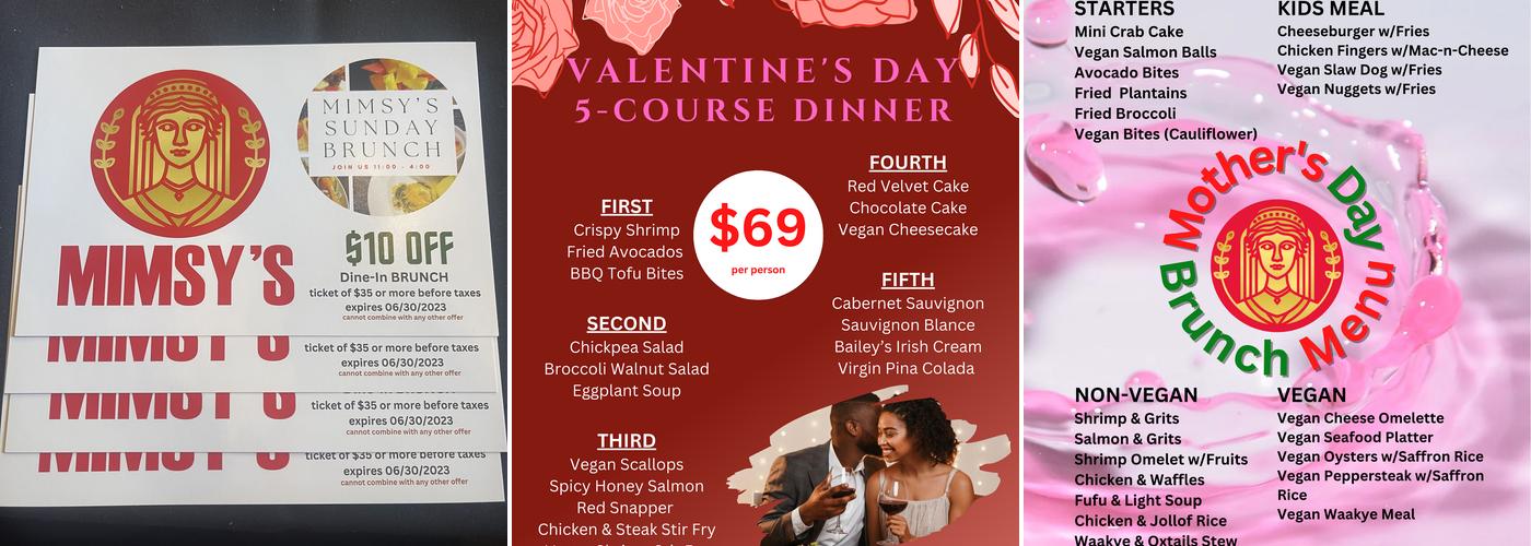 Mimsy’s Jazz Lounge Menu