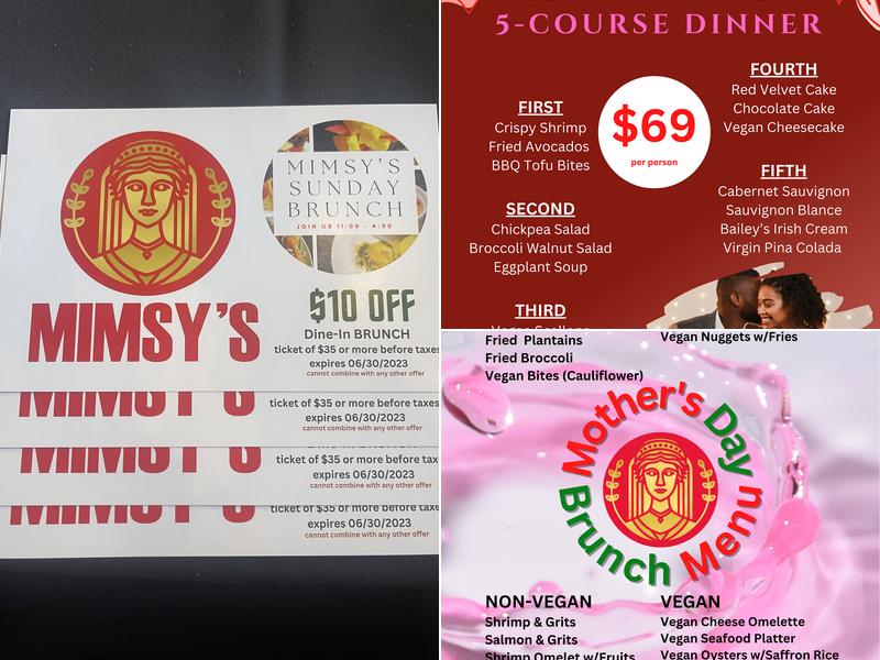 Mimsy’s Jazz Lounge Menu