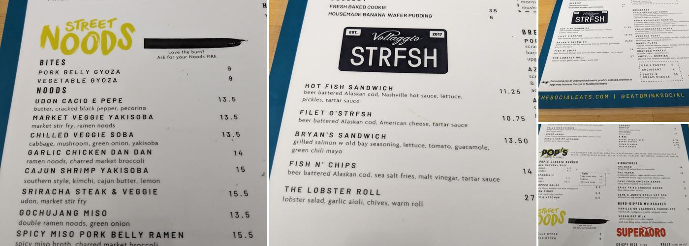 SocialEats Mid Wilshire Menu