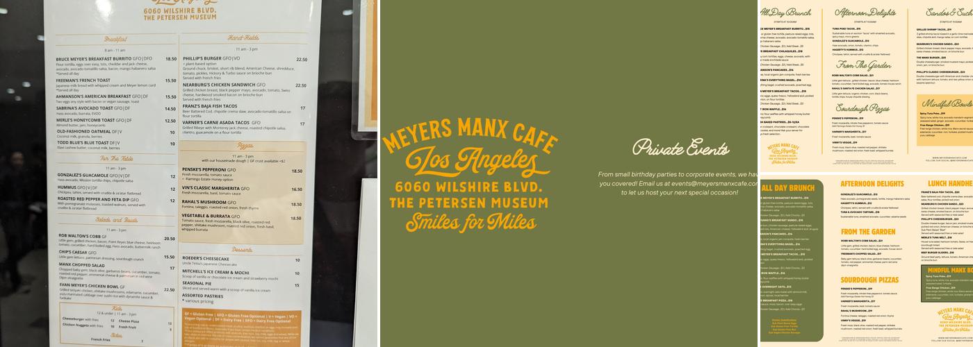 Meyers Manx Cafe Menu
