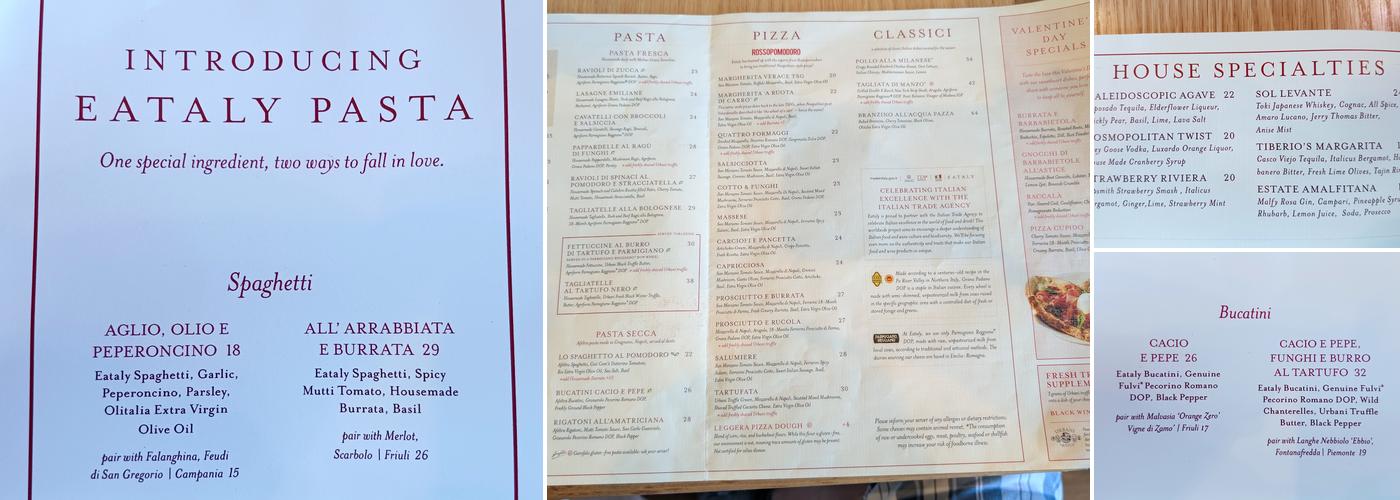 La Pizza & La Pasta Menu