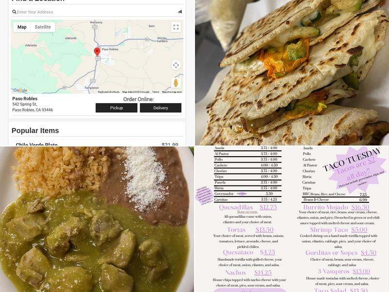 Tacos Doña Mari 805 Menu