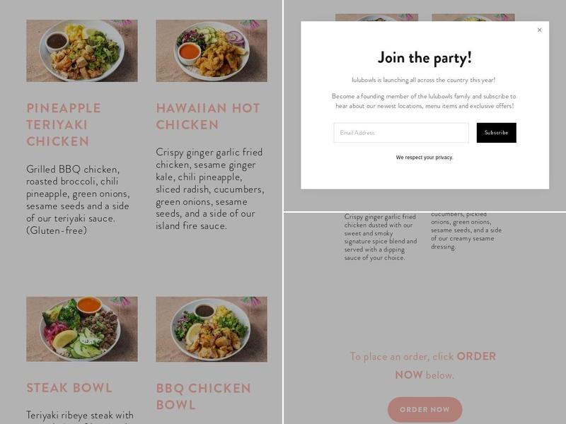 lulubowls (Hawaiian-Inspired Bowls- Ruff Dr.) Menu