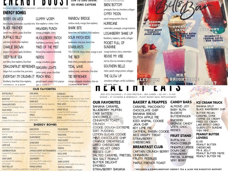 Revive Nutrition Menu