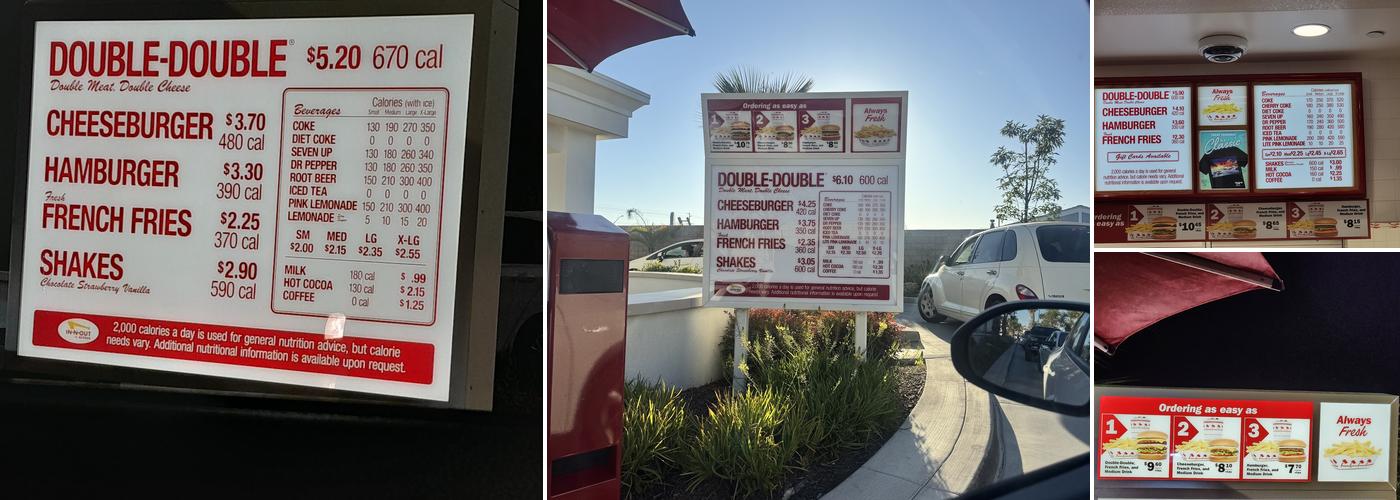 In-N-Out Burger Menu