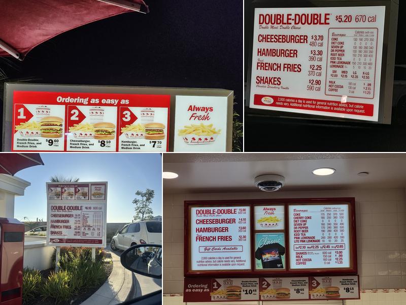 In-N-Out Burger Menu