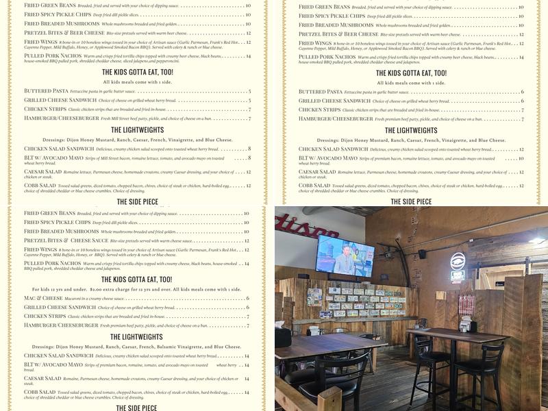The Crooked Rooster Bar & Grill Menu