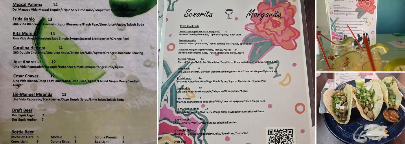 Senorita Margarita Menu