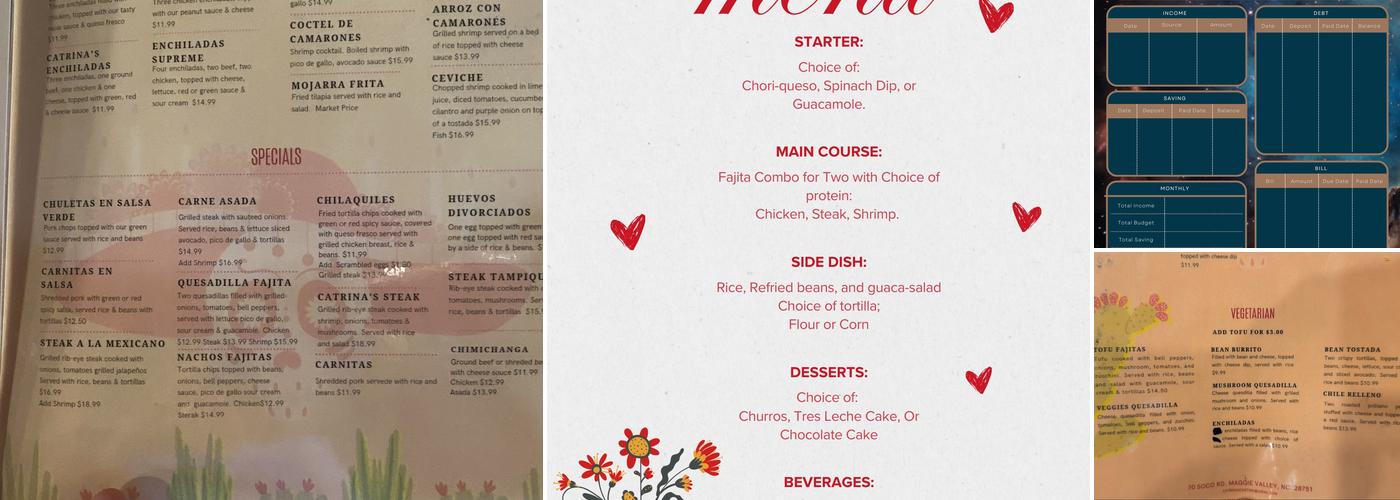 Catrina's Cantina Menu