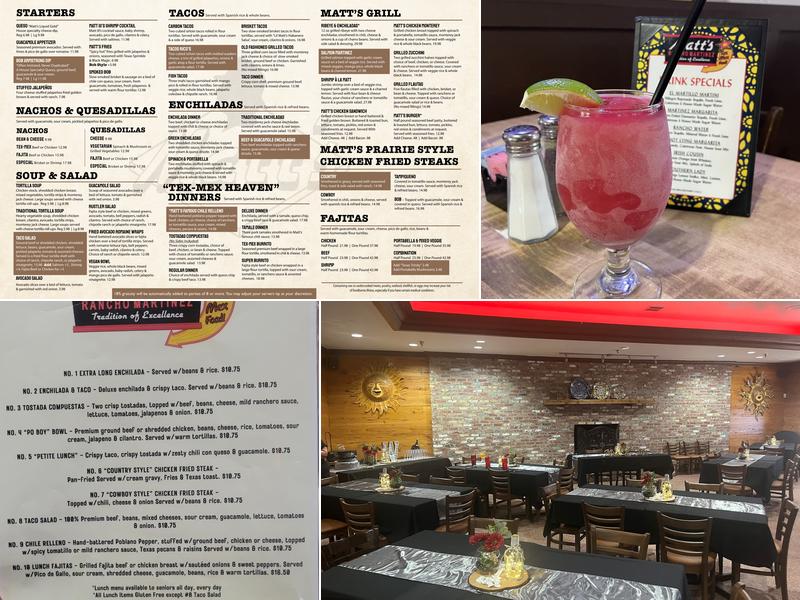 Matt’s Rancho Martinez Menu
