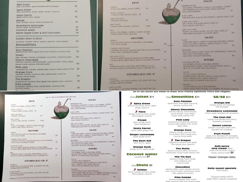 The Coco Nut Menu