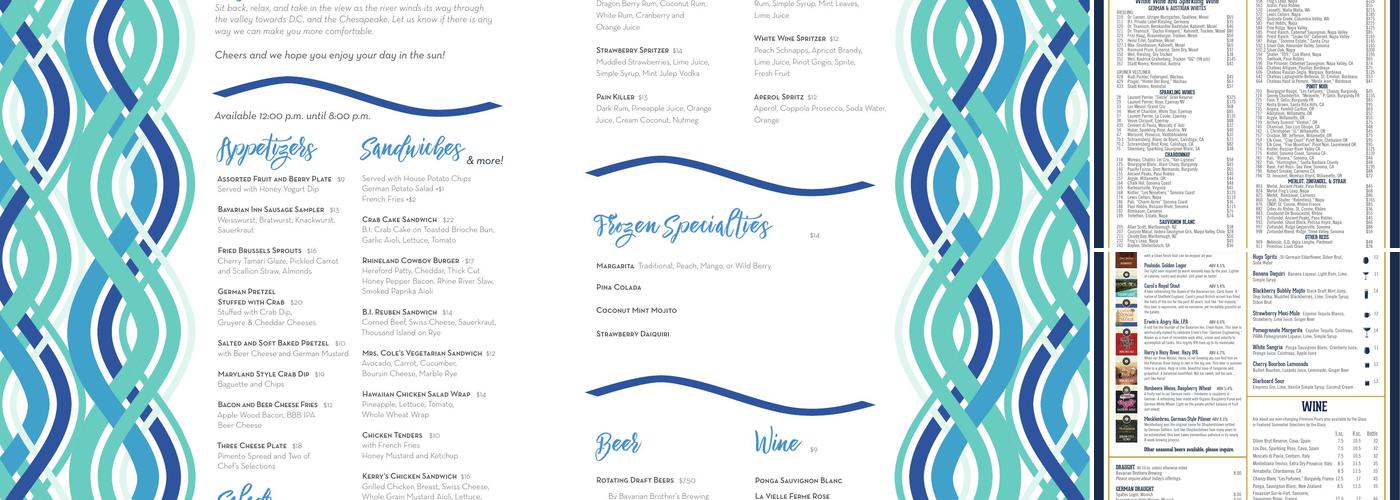 Bavarian Inn Menu