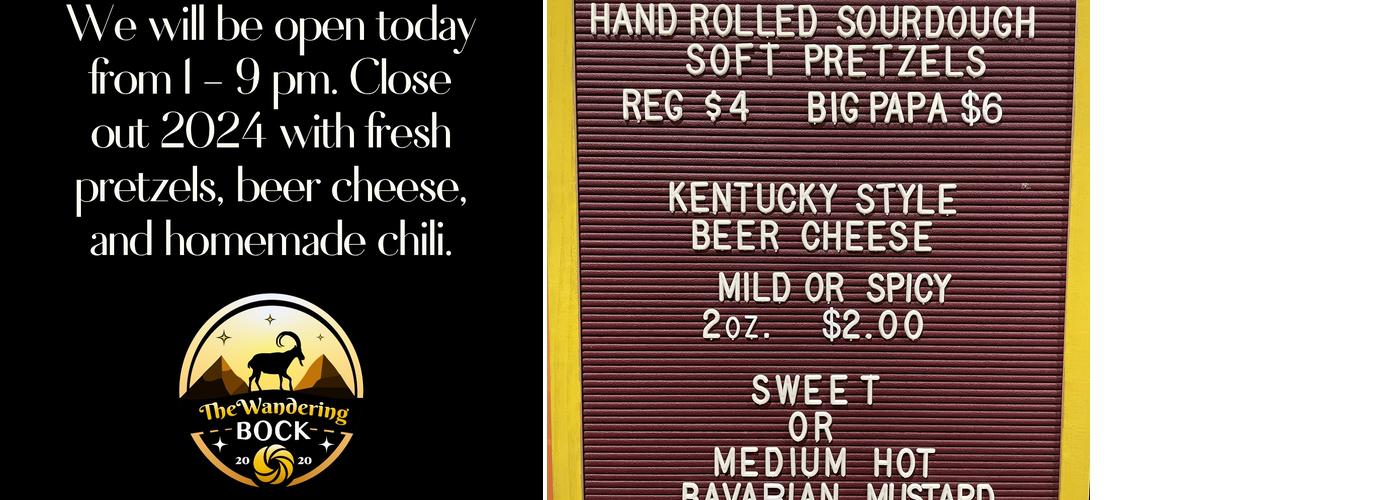 The Wandering Bock Pretzel Pub & Brat Haus Menu