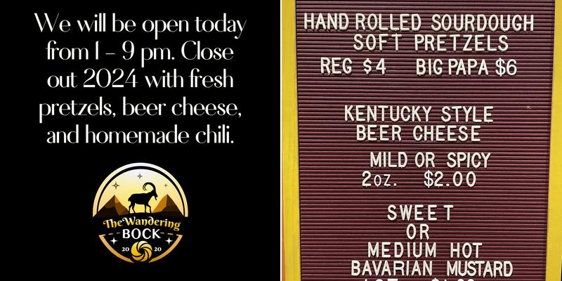 The Wandering Bock Pretzel Pub & Brat Haus Menu