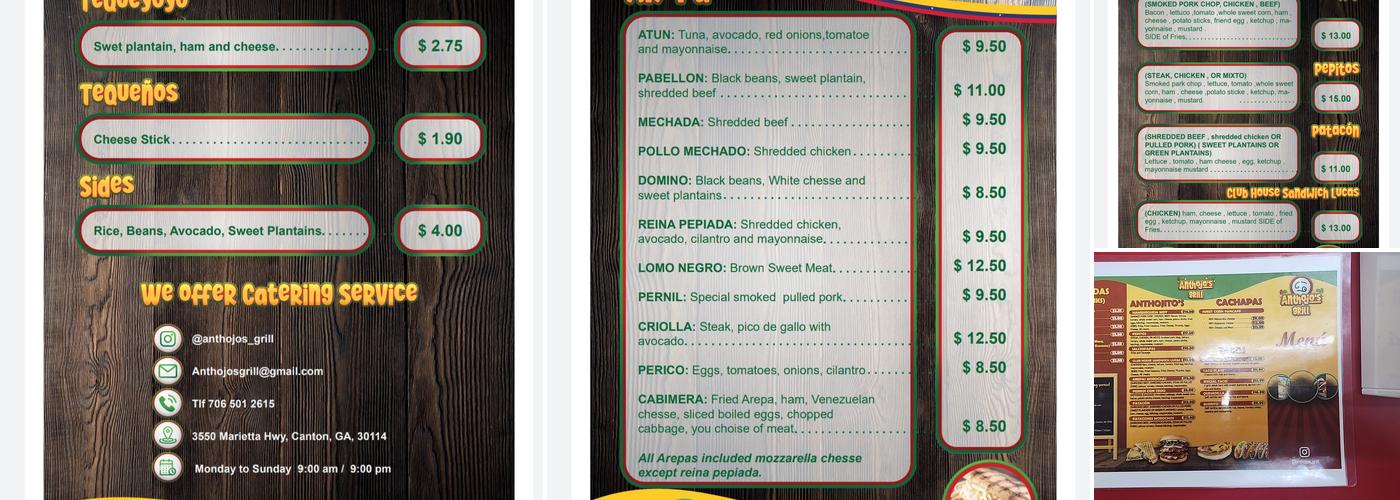Anthojo's Grill Menu