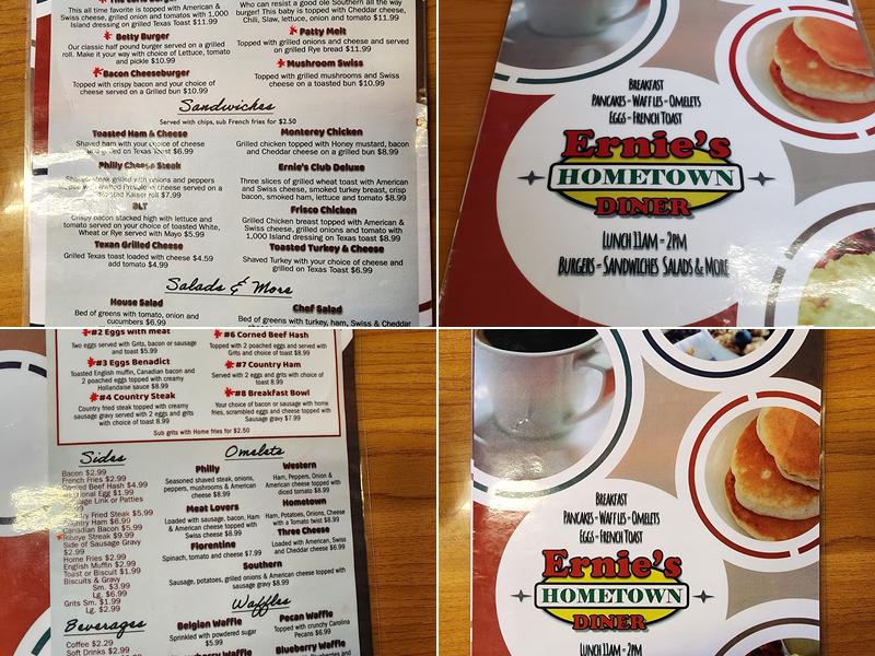 Ernie's Hometown Diner Menu