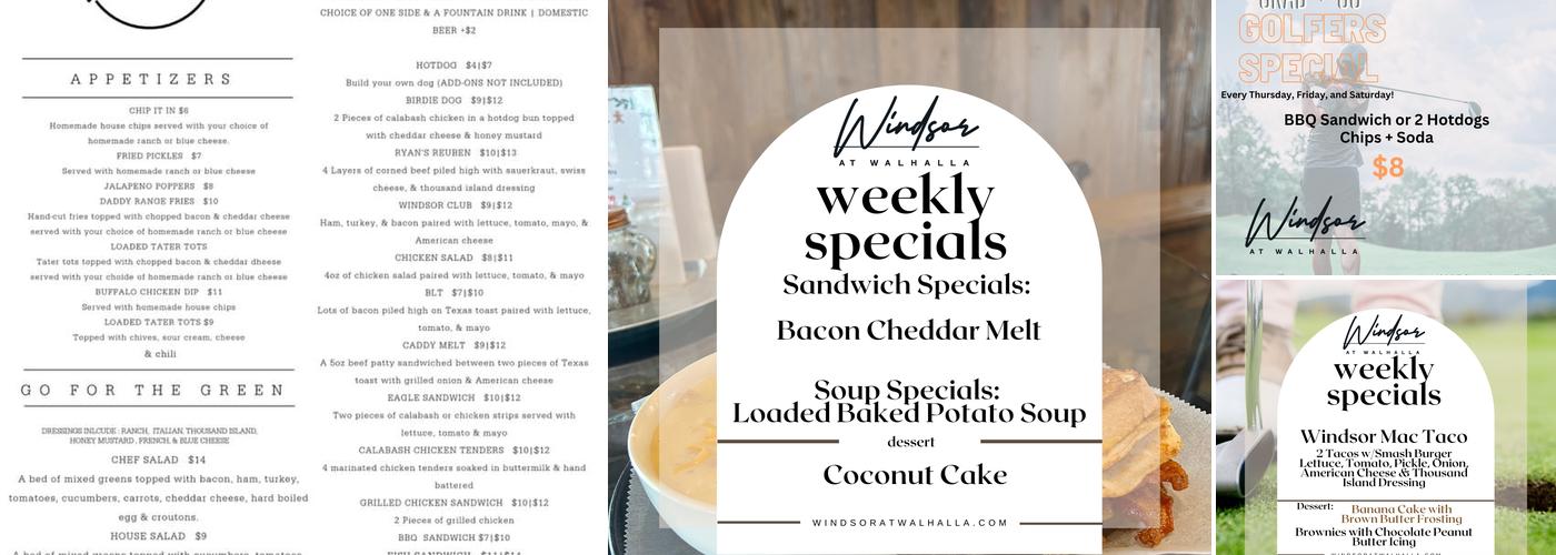 Tavern at Windsor Menu