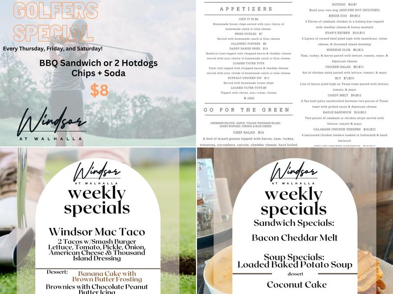 Tavern at Windsor Menu