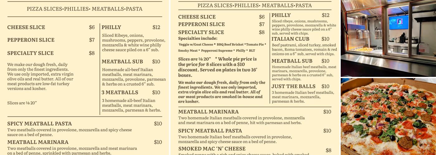 Fisher Bros Pizza Menu