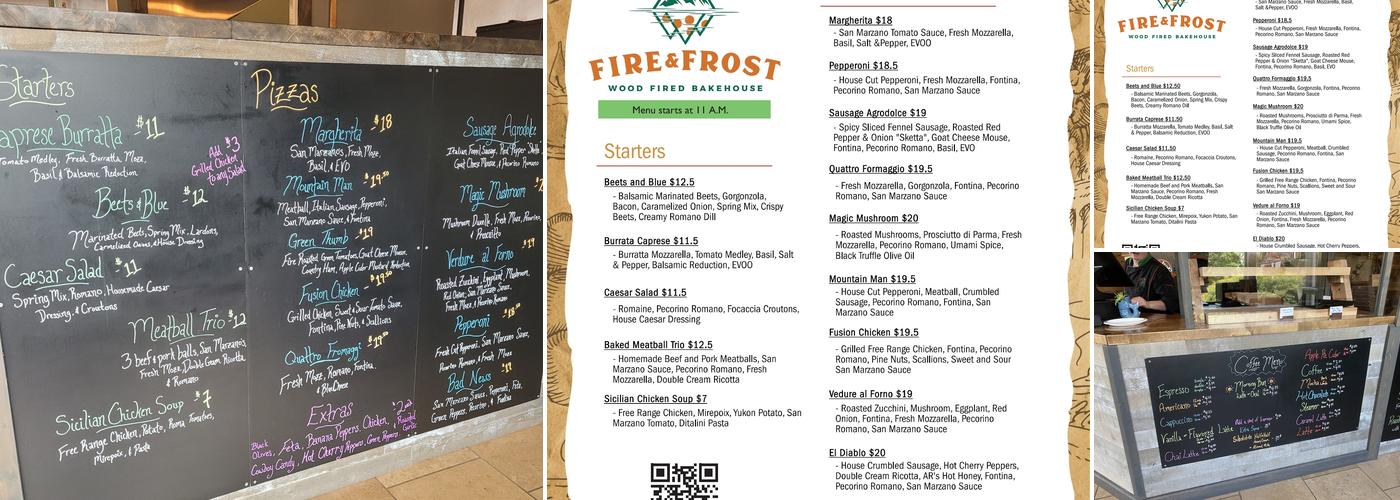 Fire and Frost Menu