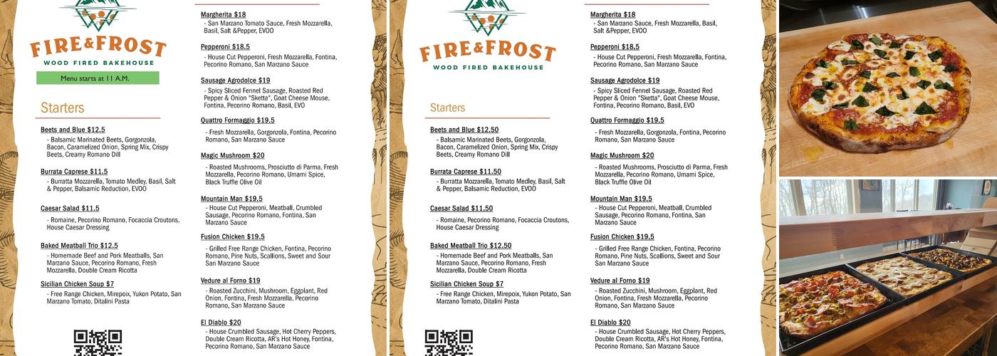 Fire and Frost Menu