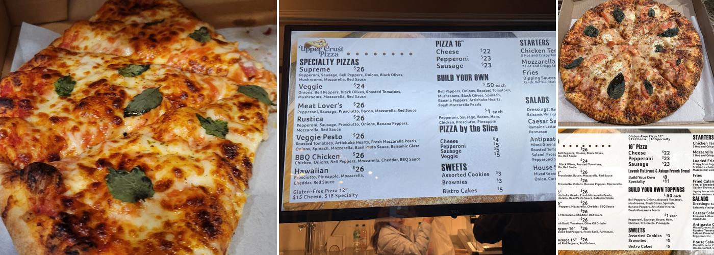 Upper Crust Pizza Menu