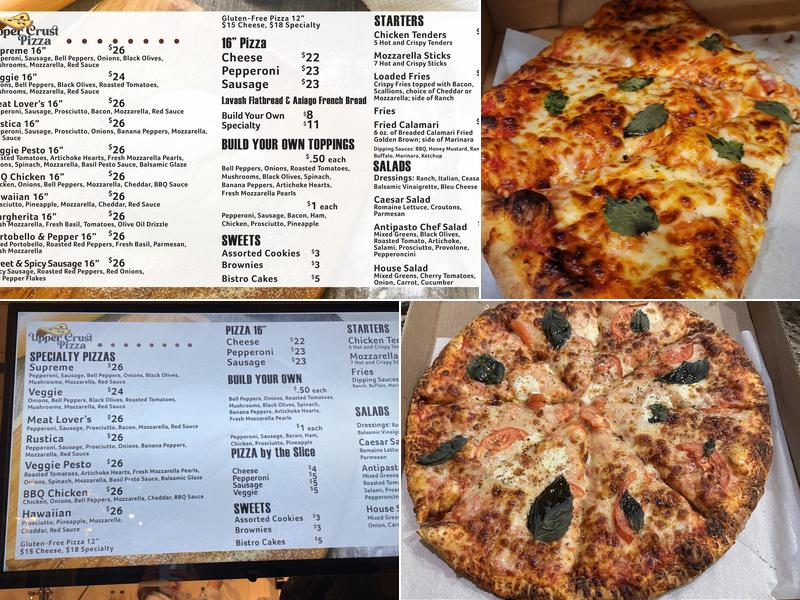Upper Crust Pizza Menu