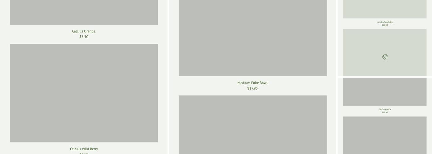 Vitale Poke Shop & More Menu