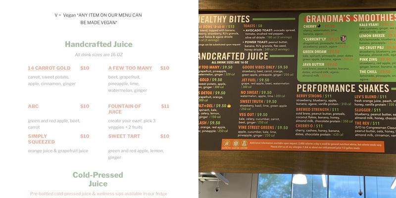 Ruby Jean's Juicery Menu