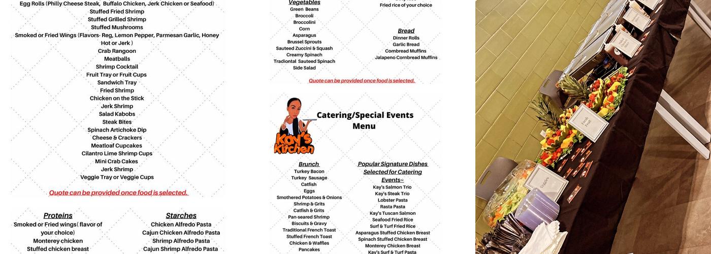 Kay's Kitchen Catering & Co. Menu