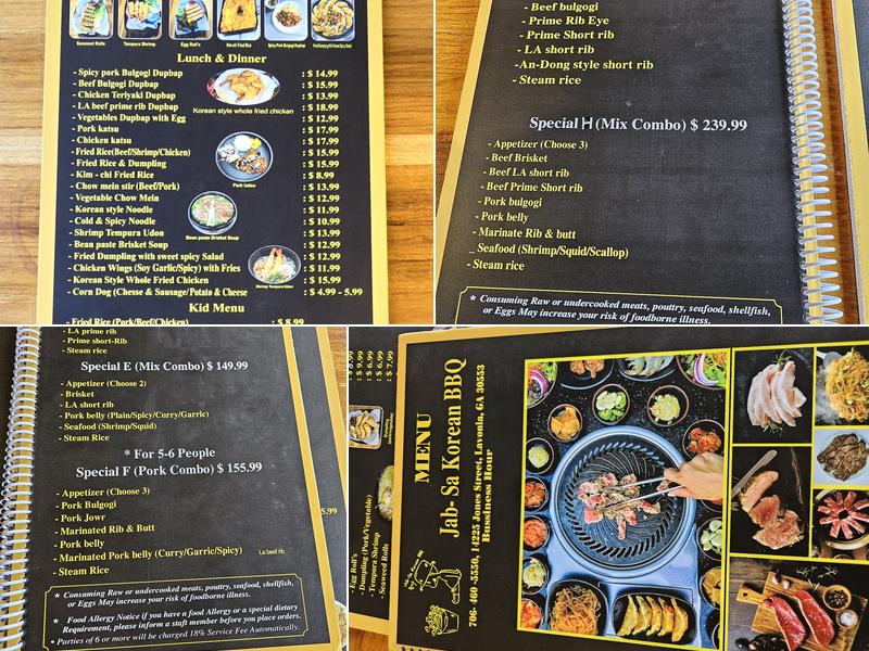 K-BBQ Menu