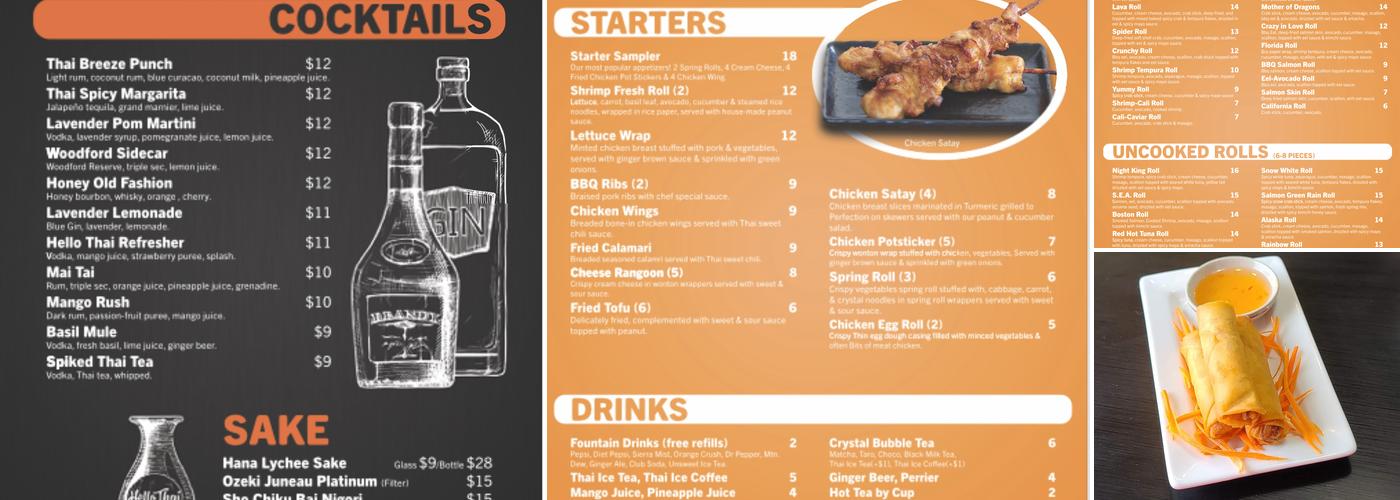 Hello Thai Menu