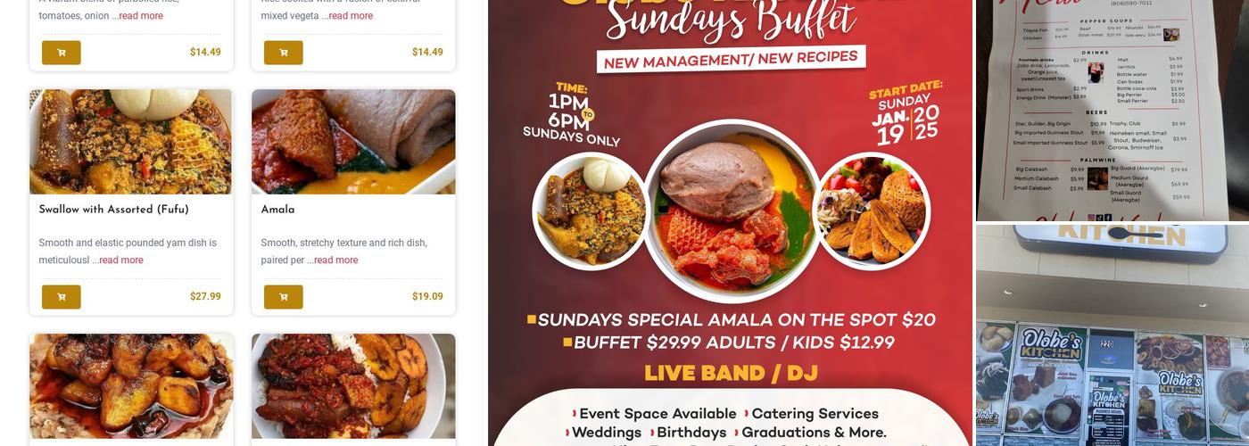 Olobe’s Kitchen Menu