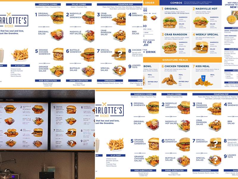 Charlotte's Kitchen Menu